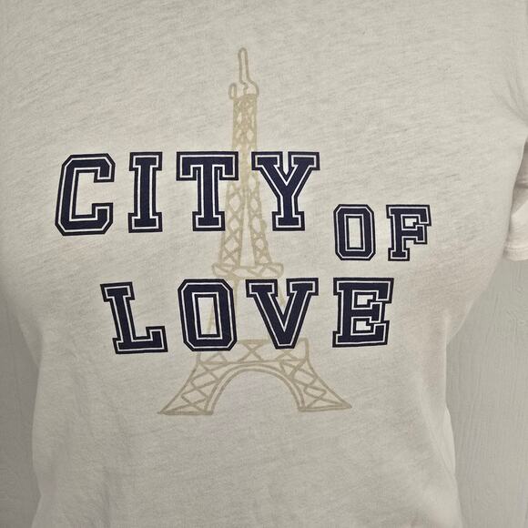 Women's LOFT City of Love Eiffel Tower Cropped Tee | Size Medium - Picture 4 of 7